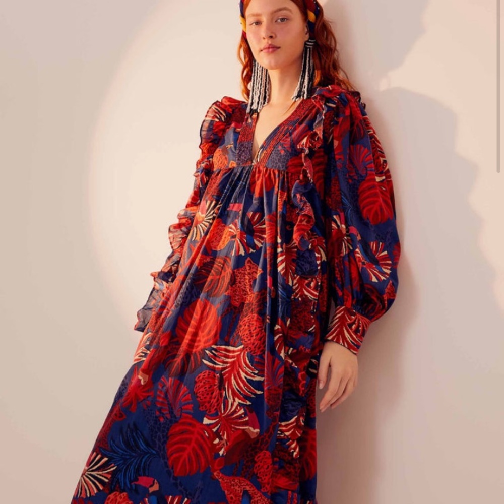 FARM RIO Animals Tapestry Midi Dress (NWT)